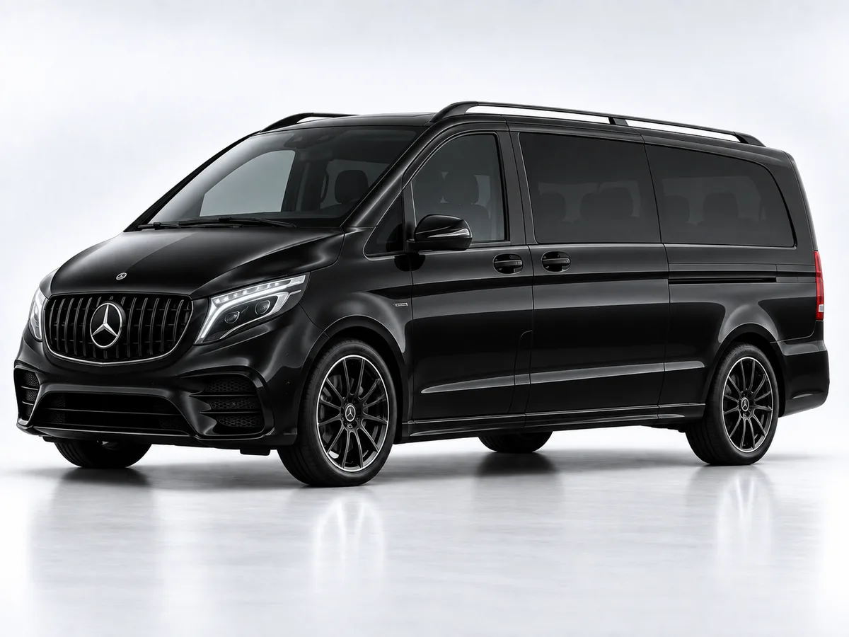 Black Mercedes-Benz Vito, studio view