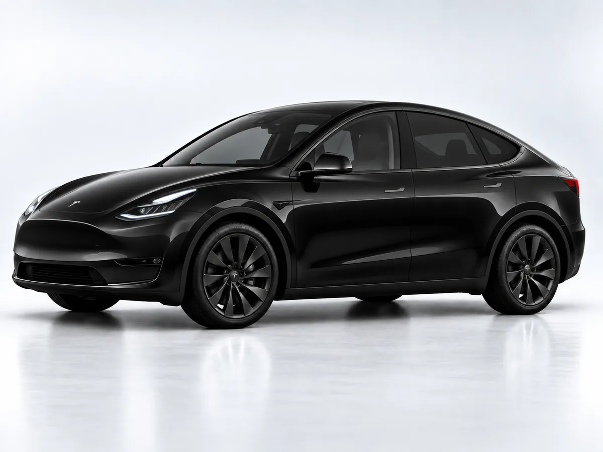 Black Tesla Model Y, studio view